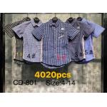 Boy'S 100% Cotton Casual Shirts 4 14y Size Stockpapa