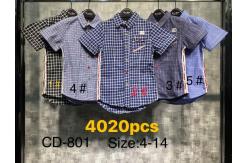 China Boy'S 100% Cotton Casual Shirts 4 14y Size Stockpapa supplier
