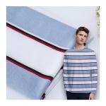 100% Cotton Striped T Shirt Fabric , Soft Double Yarn Cotton Striped Fabric for sale