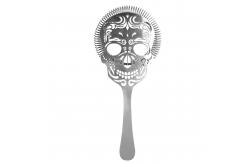 China Sugar Skull Design Hawthorne Bar Strainer 9.5*22cm Mirror Finished supplier