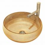 420mm Round Glass Wash Basin Hand Wash 45mm Dia No Hole for sale