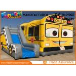 Customized Interactive Inflatable Bouncer Slide School Bus Shaped for sale