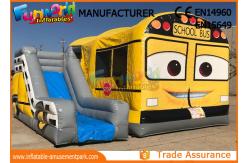 China Customized Interactive Inflatable Bouncer Slide School Bus Shaped supplier
