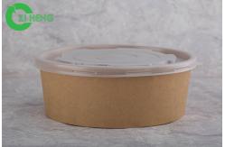 China Cafeterias Disposable Paper Bowls With Lids Hard Strong No Smell PE Lining supplier