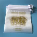 Eco - Friendly Drawstring Plastic Bags , White Transparent Soft Plastic Bundle Pocket Size W30 X L33cm for sale
