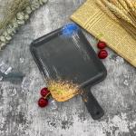China 9.5 Inch Retangular black melamine plates With Unbreakable Handle manufacturer
