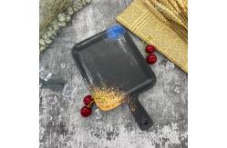 China 9.5 Inch Retangular black melamine plates With Unbreakable Handle supplier
