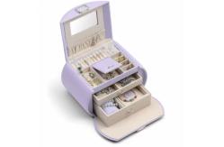 China Portable Leather Jewelry Boxes Custom Design OEM Logo With Two Stackable Layer supplier