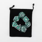Green DND Dragon and Dungeon Metal Dice Set Customized Personalized Rune Dice Set