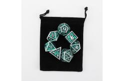 China Green DND Dragon and Dungeon Metal Dice Set Customized Personalized Rune Dice Set supplier
