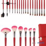 24Pcs Makeup Brush Set Aluminium Ferrule Wooden Handle Private Label for sale