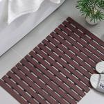 Two Layers Brown Bathroom Anti Slip Floor Mat 9*10 for sale