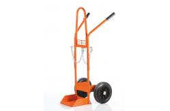 China Orange 20ltr 50ltr Propane Cylinder Dolly Oxygen Tank Cart With Wheels supplier