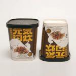 Hot Food Noodle Paper Cup 600ml Disposable Custom Printing Square Bowl With Lid for sale