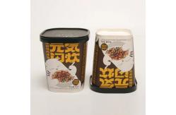 China Hot Food Noodle Paper Cup 600ml Disposable Custom Printing Square Bowl With Lid supplier