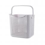 Beige 38x28x35cm Plastic Laundry Basket With Handles Eco Friendly