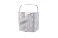China Beige 38x28x35cm Plastic Laundry Basket With Handles Eco Friendly supplier