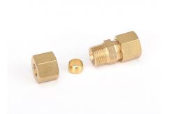 China Compression Tube Pipe Fitting Brass Straight Coupling OD Connector supplier