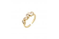 China Plated 24K Gold Plated Rings Engagement Wedding Finger Ring supplier