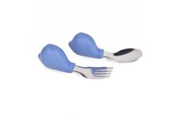 China Durable Blue Silicone Fork And Spoon Cold Resistant Non Toxic supplier