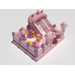 Small inflatable Commercial Bouncy Castle Indoor Playground Pink & White for sale