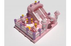 China Small inflatable Commercial Bouncy Castle Indoor Playground Pink & White supplier