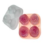 3D Rose Shaped Ice Cube Tray Silicone Mold Food Grade 9 Cavities for sale