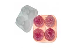 China 3D Rose Shaped Ice Cube Tray Silicone Mold Food Grade 9 Cavities supplier