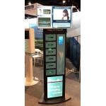 Airport Video Advertising Mobile Locking Cell Phone Charging Station Device LCD Screen UV Light for sale