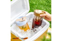 China 11oz / 330ml Plastic Reusable Cold Iced Coffee Cup With Lids And Straws supplier