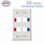 120 Type Network Cable Faceplate 115 * 70 4 Ports Flush Mounted Plate OEM for sale