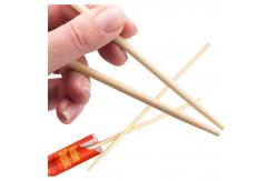 China 21cm Round Bamboo Chopsticks Disposable With OPP Sleeves supplier