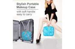China Zipper Closure PU Leather Makeup Bag With Adjustable Dividers supplier