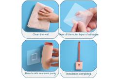 China 14.96in Flat Rubber Silicone Flex Toilet Brush With Holder Long Handle TPR supplier