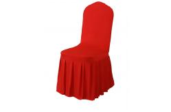 China Polyester Wedding Pleated Skirt Chair Ruched Red White Banquet Hall Dining supplier