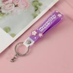 Cute Cartoon Keychain Charms For Girls And Boys , Bpa Free Customized Silicone Keychain Wristband for sale