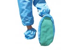 China Functional Esd 100% Polyester With Conductive Fiber Anti Static Cleanroom Overshoes supplier