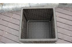 China Home Storeroom Black Resin Wicker Storage Box With White Cushion supplier