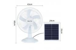China IP20 12W Solar Fan Light With Night Light / Usb Cable supplier