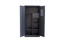 China Bedroom Vertical Double Door 180cm Metal Wardrobe Locker With Safe Box supplier
