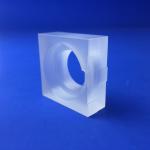 Frosted Surface Quartz Glass Plate With Stepped Bore Tolerance 0.02 Mm for sale