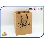1c Print Brown eco Kraft Paper coffee Bags With Cotton Handles for sale