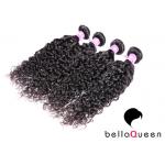 Natural Black Water Wave 6A Remy human hair wefts , Tangle And Shedding Free for sale
