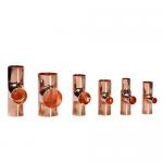 Plumbing Red Copper Pipe Fittings ASME B16.22 Polished Round Equal Tees for sale