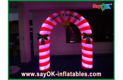 China 9 Feet Holiday Decotations Lovely Inflatable Christmas Arch With Led Lights supplier