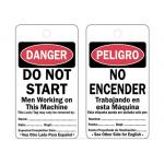 Danger Bilingual Lockout Plastic Safety Tag Cardstock System Protect Tag Out for sale