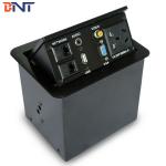 Pneumatic Pop Up Desktop Power Sockets With USB / Network / 3.5 Audio for sale