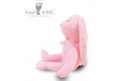 China 37 X 24cm Pink Stuffed Bunny Toy Stripe Rabbit Animal Customized supplier