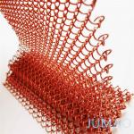 Red Coil Metal Mesh Curtains Chainmail Fireplace Screen Drapery