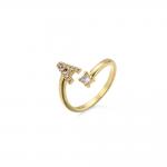 Trendy gold plated letter ring for sale